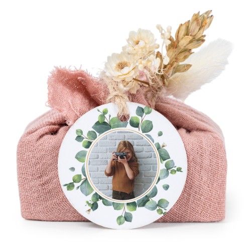 Pink cotton wrapped soaps with round label (6 pcs)