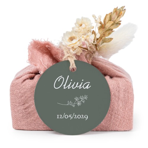 Pink cotton wrapped soaps with round label (6 pcs)