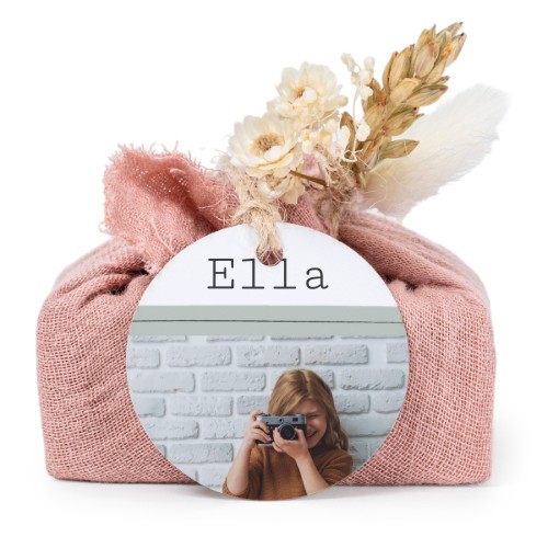 Tvålar i rosa tygförpackningar med rund etikett (6 st)