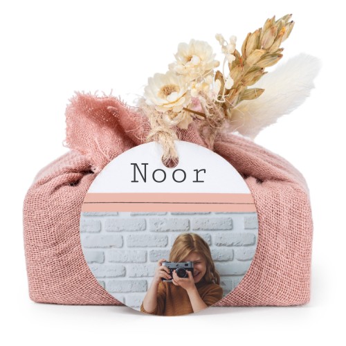 Såper i rosa stoffinnpakninger med rundt merke (sett à 6)