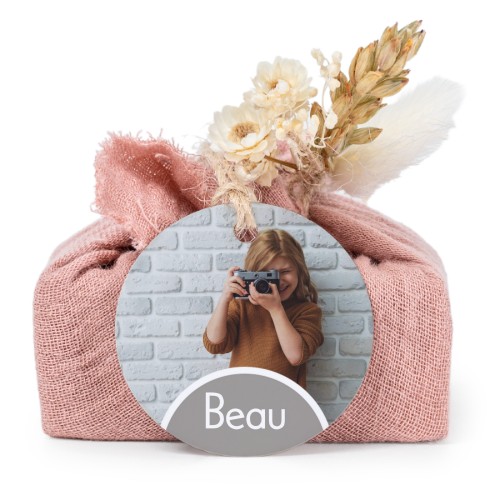 Såper i rosa stoffinnpakninger med rundt merke (sett à 6)