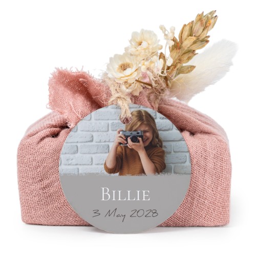 Pink cotton wrapped soaps with round label (6 pcs)