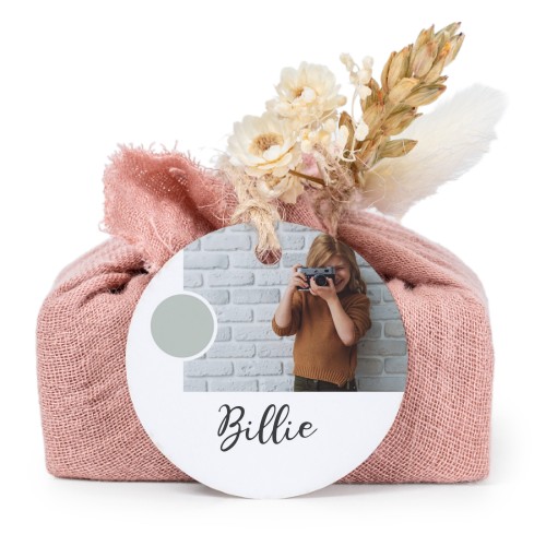 Såper i rosa stoffinnpakninger med rundt merke (sett à 6)