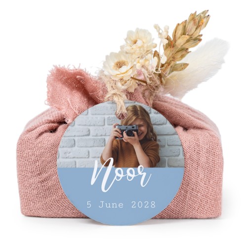 Lot de 6 savons avec emballage en coton rose et étiquettes rondes