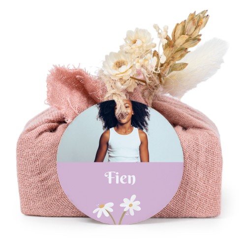 Pink cotton wrapped soaps with round label (6 pcs)