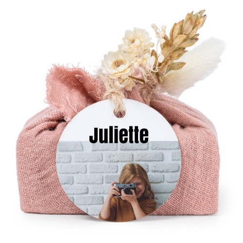 Pink cotton wrapped soaps with round label (6 pcs)