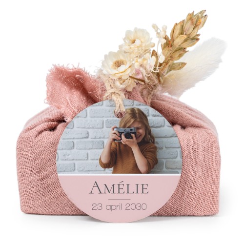 Saippuat rosa kangaskääreessä, pyöreä etiketti (6 kpl)