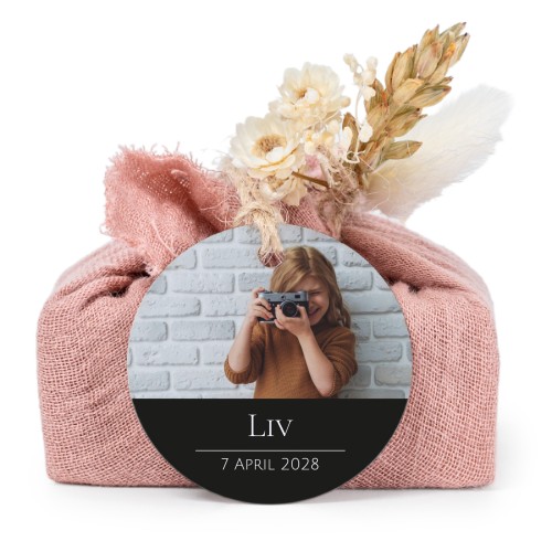 Pink cotton wrapped soaps with round label (6 pcs)