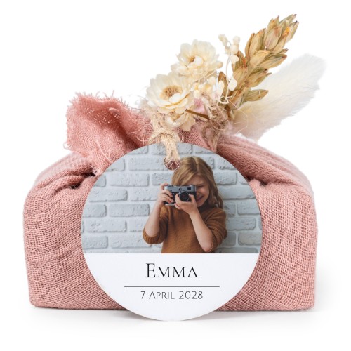 Såper i rosa stoffinnpakninger med rundt merke (sett à 6)