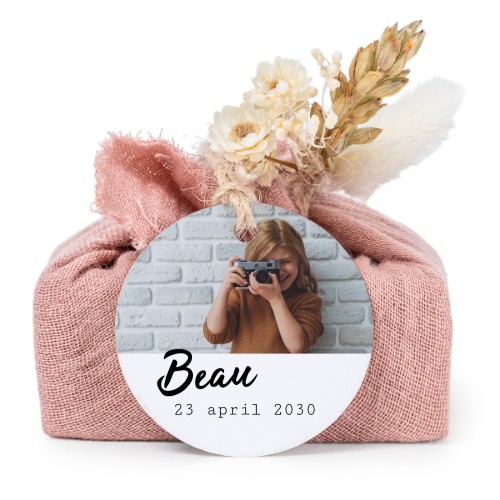 Lot de 6 savons avec emballage en coton rose et étiquettes rondes