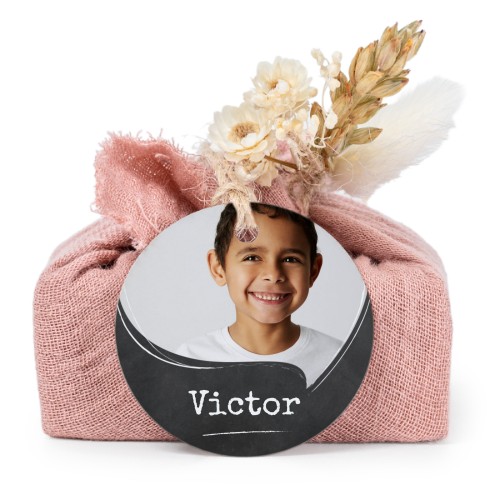 Pink cotton wrapped soaps with round label (6 pcs)