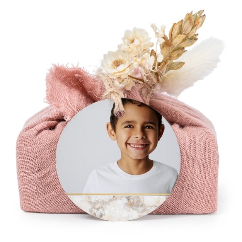 Pink cotton wrapped soaps with round label (6 pcs)