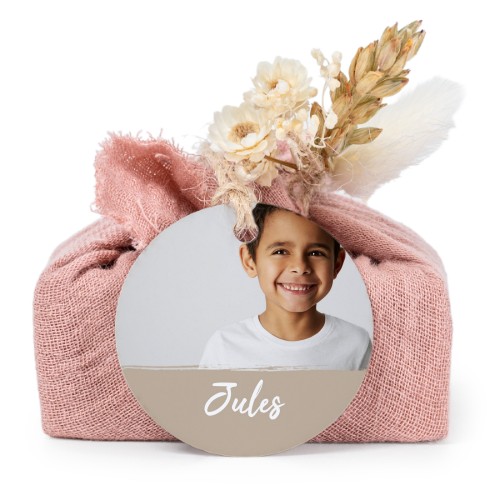 Pink cotton wrapped soaps with round label (6 pcs)