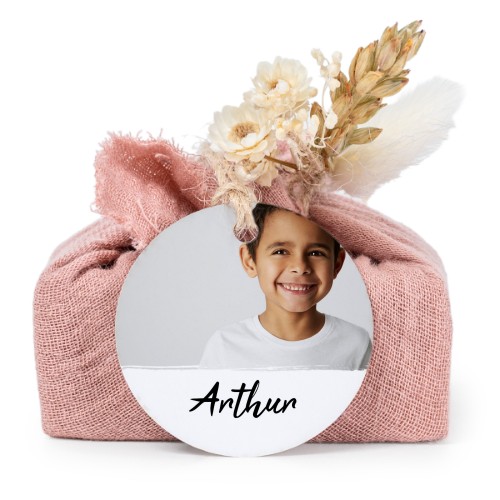 Lot de 6 savons avec emballage en coton rose et étiquettes rondes