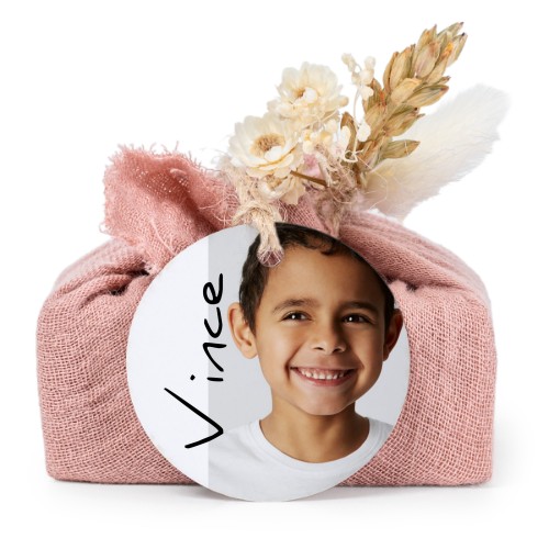 Lot de 6 savons avec emballage en coton rose et étiquettes rondes