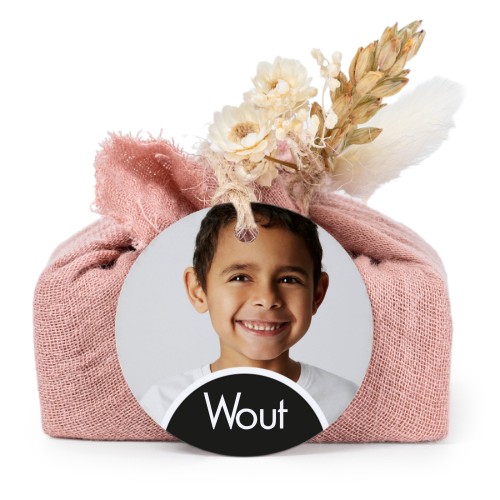 Lot de 6 savons avec emballage en coton rose et étiquettes rondes