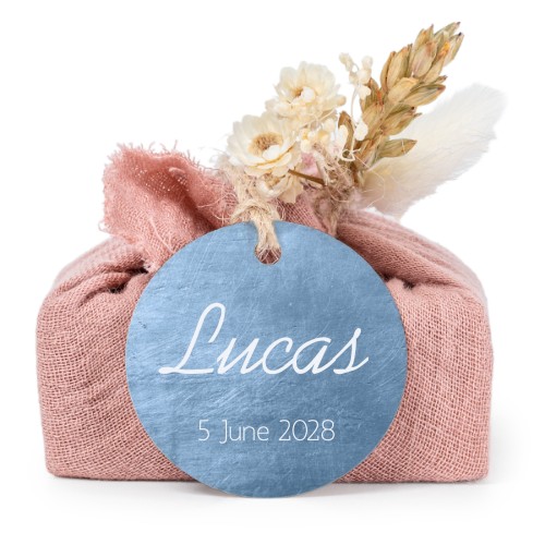 Pink cotton wrapped soaps with round label (6 pcs)