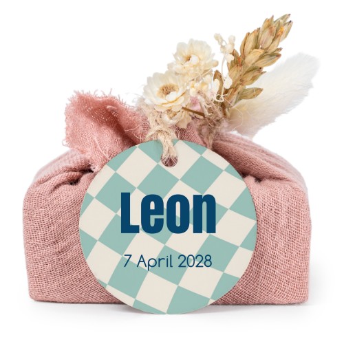 Lot de 6 savons avec emballage en coton rose et étiquettes rondes