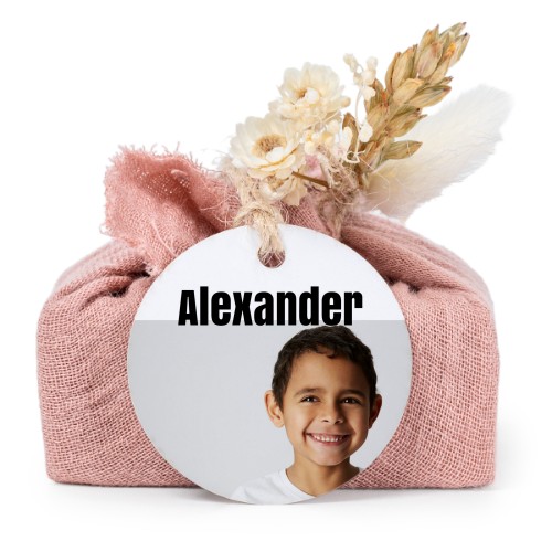 Pink cotton wrapped soaps with round label (6 pcs)