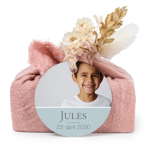 Pink cotton wrapped soaps with round label (6 pcs)