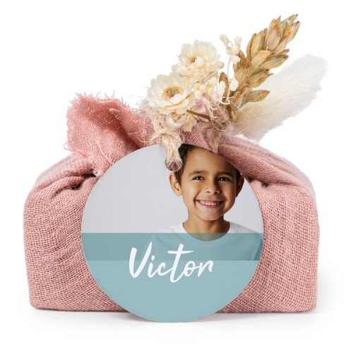 Zeepjes in roos tetra doekje met rond label (set van 6)