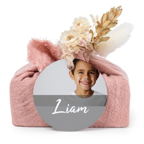 Pink cotton wrapped soaps with round label (6 pcs)