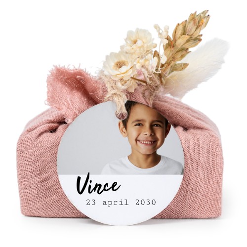 Pink cotton wrapped soaps with round label (6 pcs)