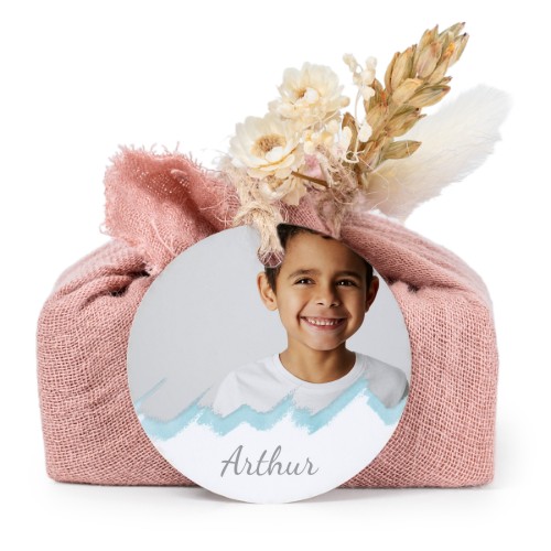 Såper i rosa stoffinnpakninger med rundt merke (sett à 6)