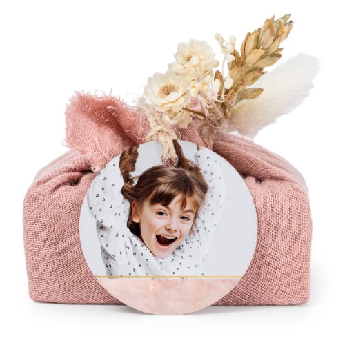 Lot de 6 savons avec emballage en coton rose et étiquettes rondes