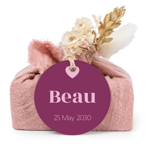 Pink cotton wrapped soaps with round label (6 pcs)