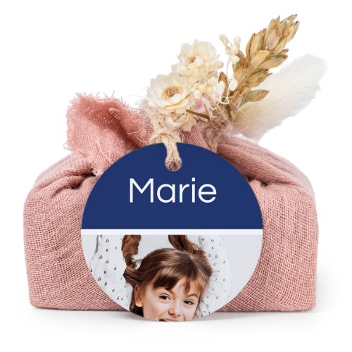 Pink cotton wrapped soaps with round label (6 pcs)