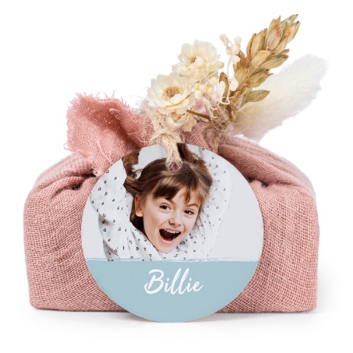 Pink cotton wrapped soaps with round label (6 pcs)