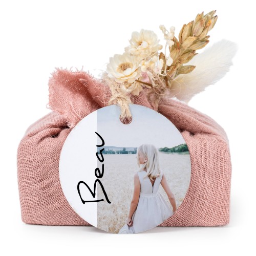 Lot de 6 savons avec emballage en coton rose et étiquettes rondes