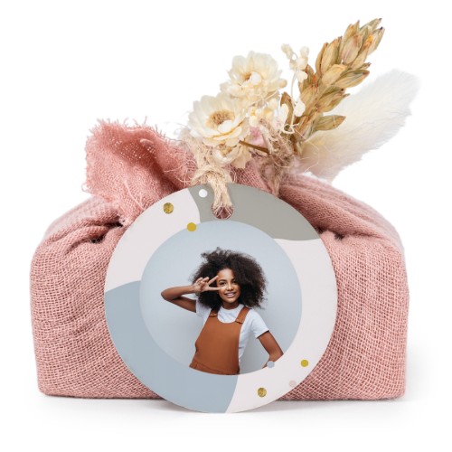 Pink cotton wrapped soaps with round label (6 pcs)