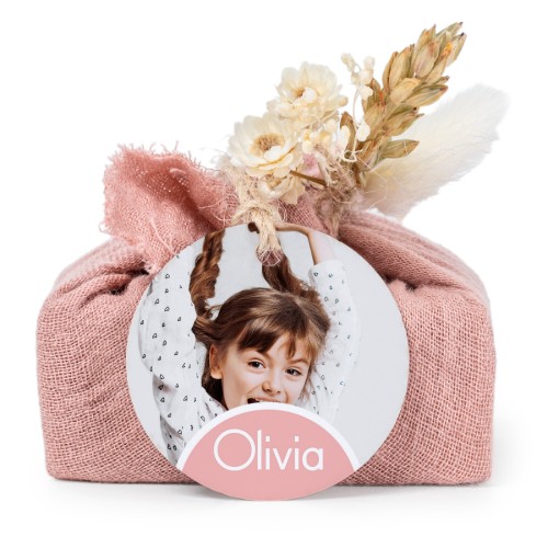 Sæber i lyserøde stofindpakninger med rundt mærke (sæt á 6)