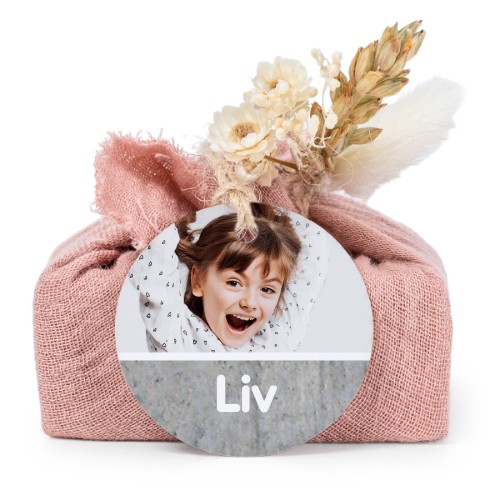 Pink cotton wrapped soaps with round label (6 pcs)