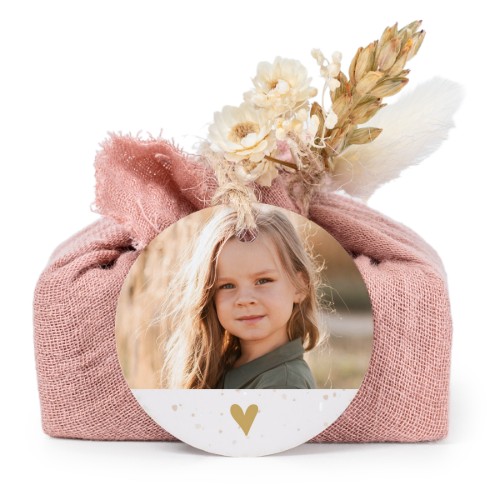 Lot de 6 savons avec emballage en coton rose et étiquettes rondes