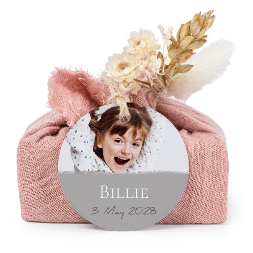 Pink cotton wrapped soaps with round label (6 pcs)