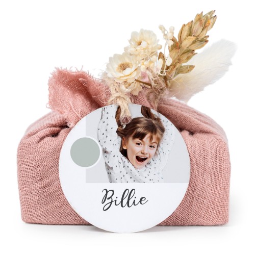 Såper i rosa stoffinnpakninger med rundt merke (sett à 6)