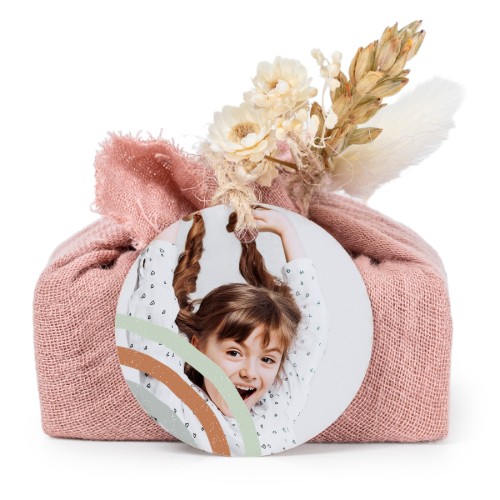 Pink cotton wrapped soaps with round label (6 pcs)