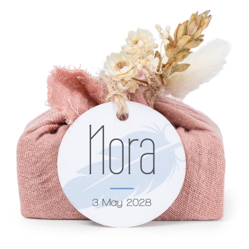 Såper i rosa stoffinnpakninger med rundt merke (sett à 6)