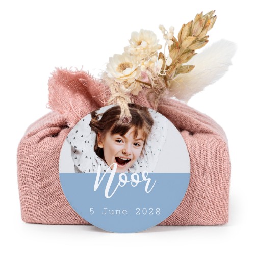 Pink cotton wrapped soaps with round label (6 pcs)