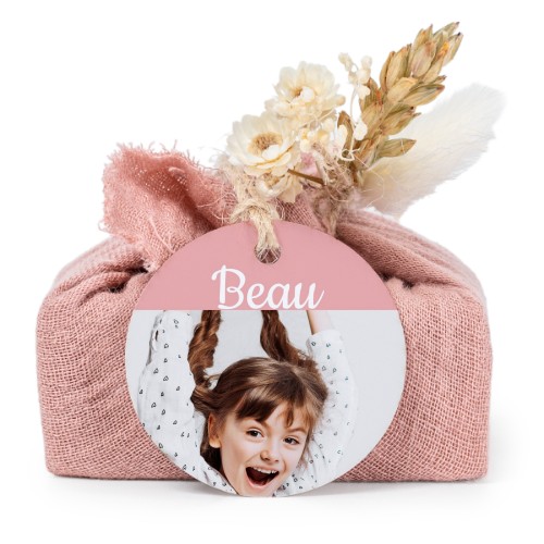 Lot de 6 savons avec emballage en coton rose et étiquettes rondes