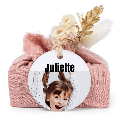 Lot de 6 savons avec emballage en coton rose et étiquettes rondes