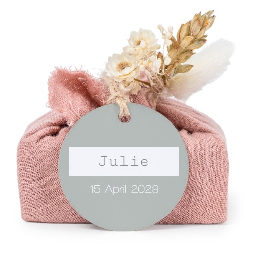 Pink cotton wrapped soaps with round label (6 pcs)