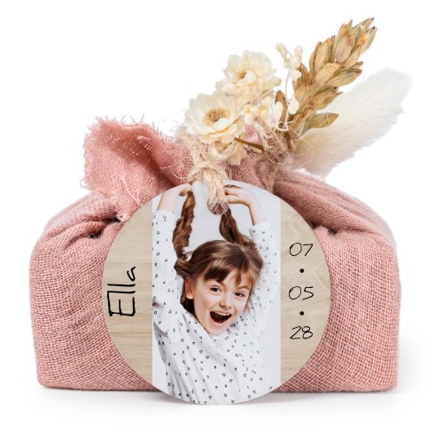 Såper i rosa stoffinnpakninger med rundt merke (sett à 6)