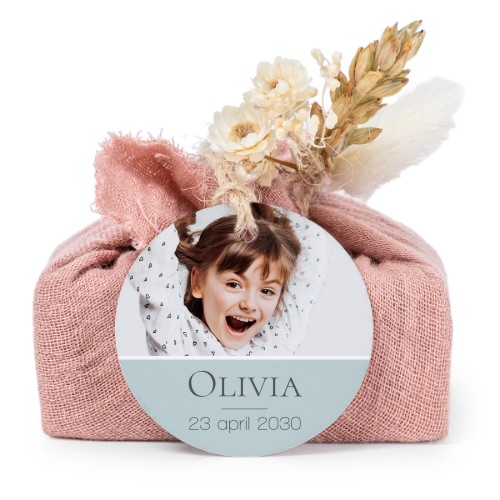 Pink cotton wrapped soaps with round label (6 pcs)