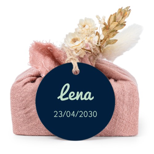 Pink cotton wrapped soaps with round label (6 pcs)