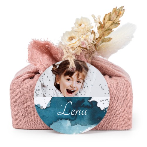 Pink cotton wrapped soaps with round label (6 pcs)