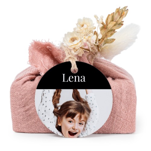 Lot de 6 savons avec emballage en coton rose et étiquettes rondes